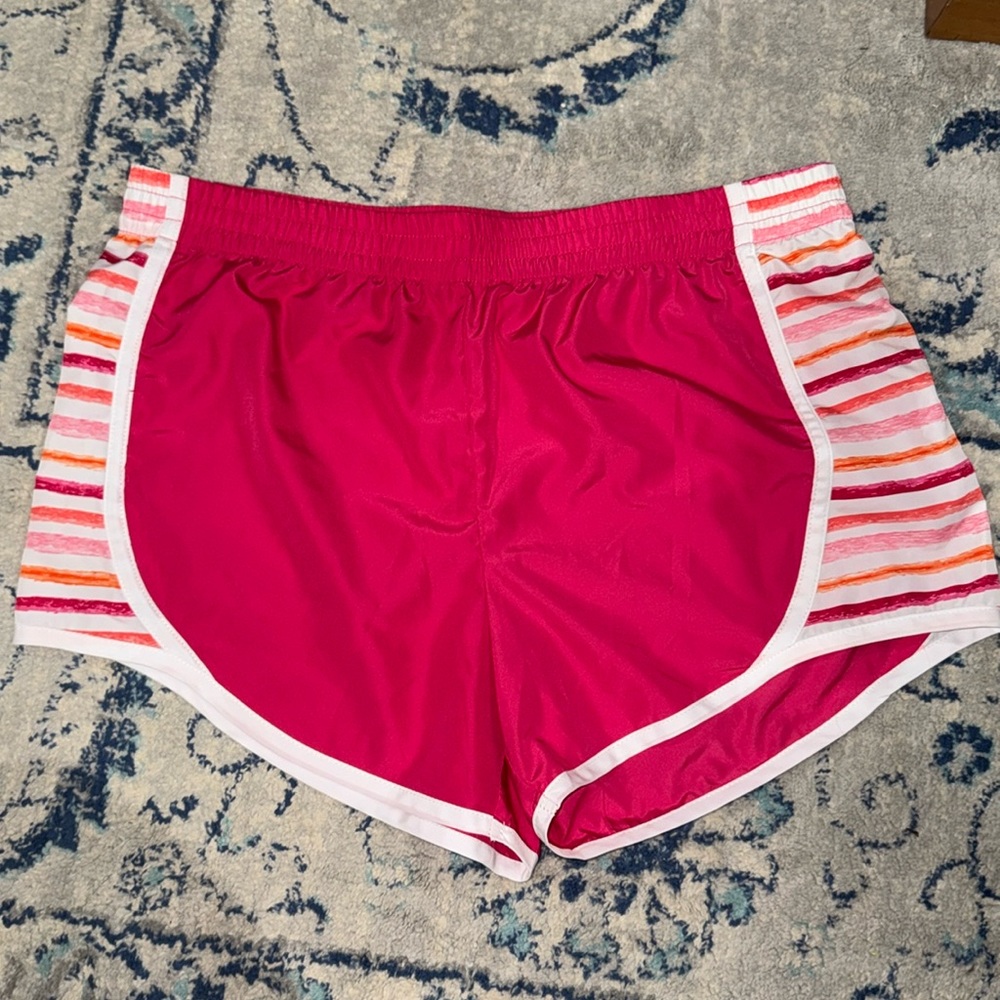 Mud Pie Womens Ladies Athletic Shorts pink white orange EUC